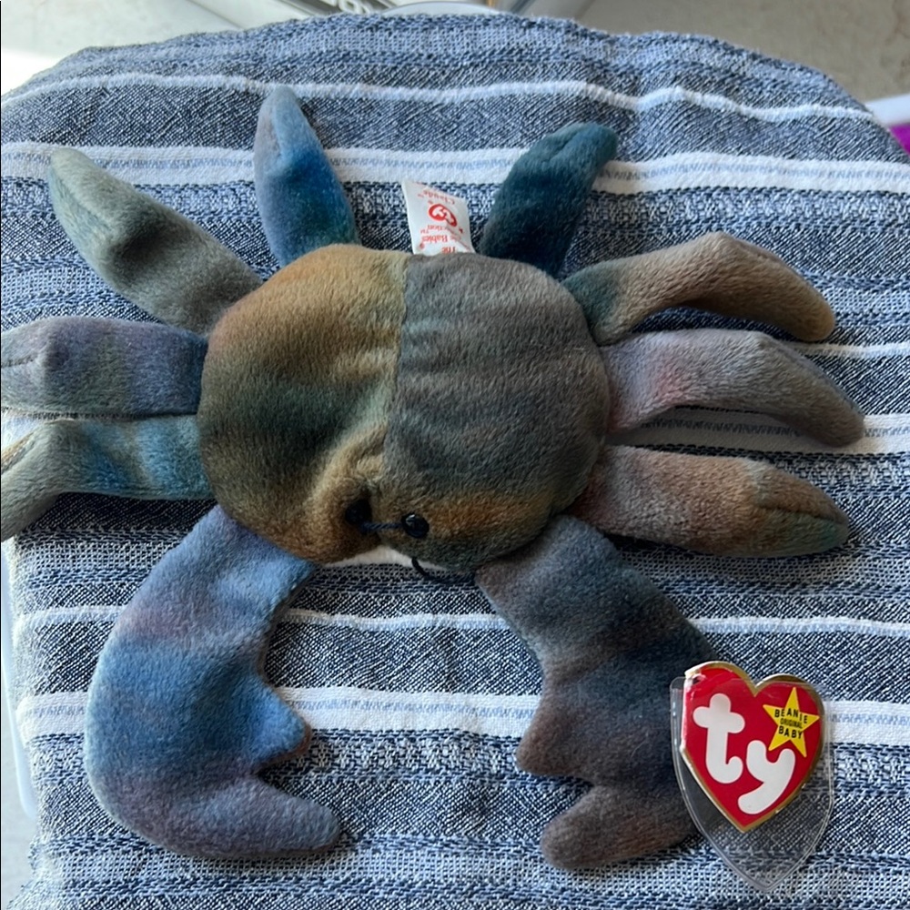 Ty Plush Crab with Multicolor Design
